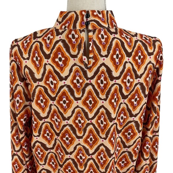 Shein Womens Mock Neck Retro Pleated Blouse Dressy Long Puff Sleeve Size Large - Picture 7 of 12